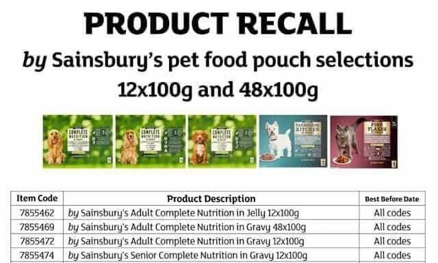 Sainsbury’s recalls pet food after ‘higher than specified levels of vitamin D’ found